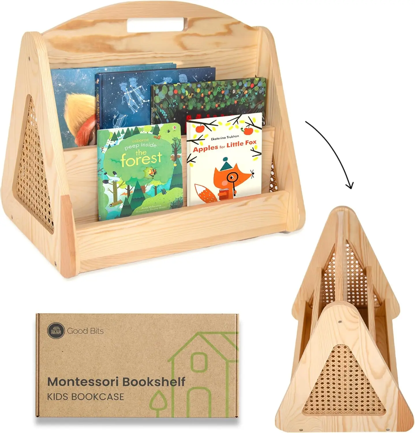 

Double-Sided Montessori Bookshelf for Kids, Book Shelf for Kids Rooms, Nursery Book Shelves, Toddler Bookshelf, Baby Book