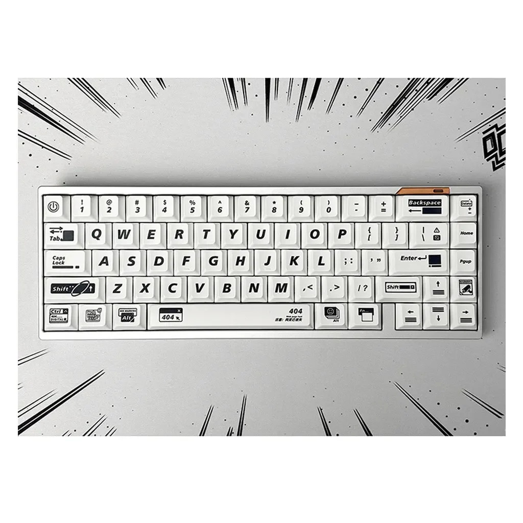 139 Tasten, einfaches 404-Themen-Tastenkappen-Set, Kirschhöhe, PBT, thermische Sublimation, DIY für 61, 87, 98, 104, 108 Tasten, mechanische Tastatur