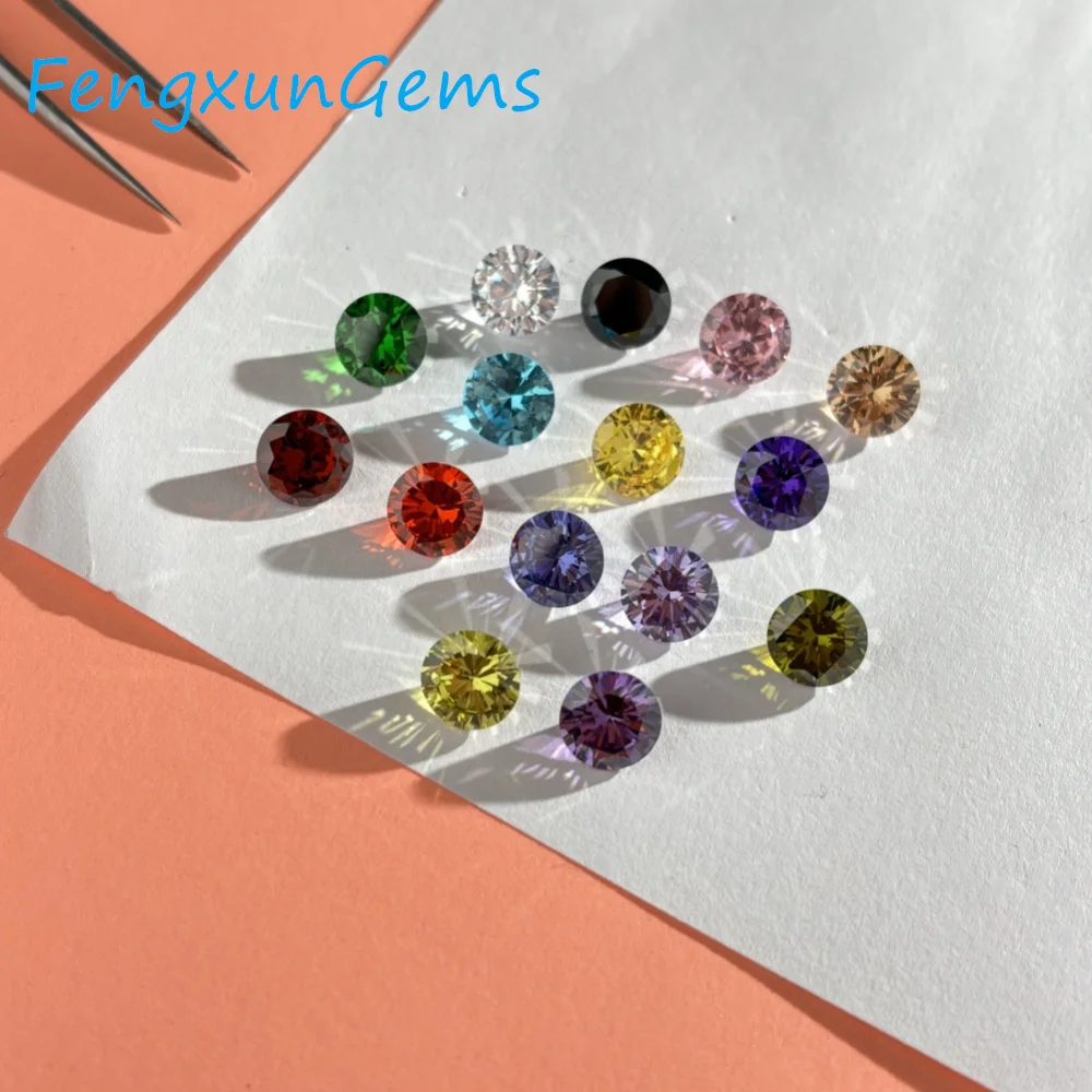 30pcs/bag Cubic Zirconia Stone Beads 4/5/6/7/8/9/10/12mm 5A Grade CZ Stone  Zirconia Beads For Jewelry Making Materrial