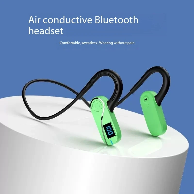 

Беспроводные наушники с воздушной проводимостью, басовые Bluetooth-наушники с микрофоном, спортивная гарнитура для бега, 9D стерео, не в ухо