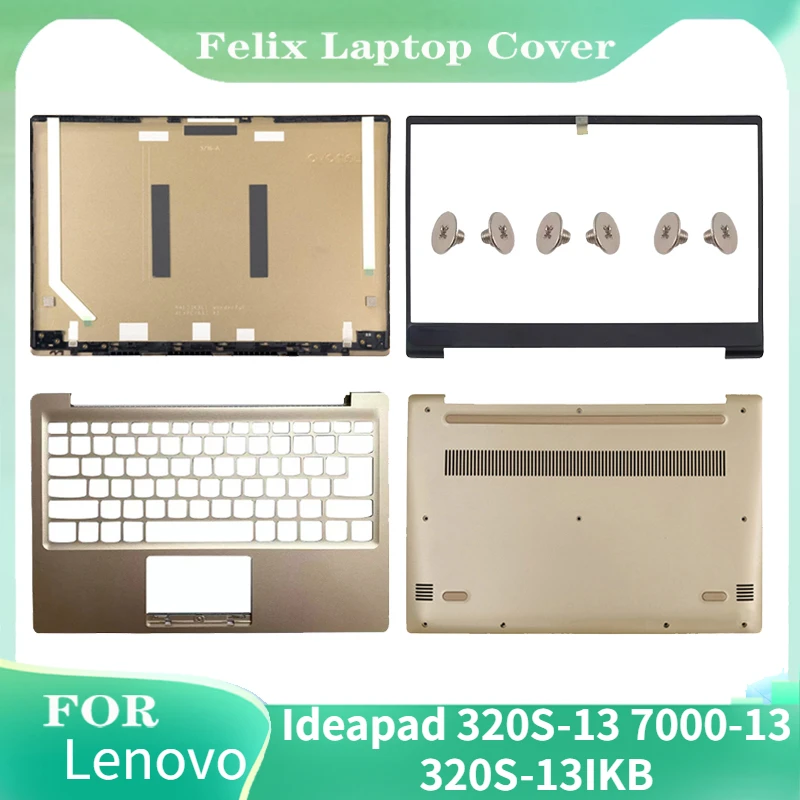 

New LCD Back Cover For Lenovo Ideapad 320S-13 7000-13 320S-13ISK 320S-13IKB Front Bezel HingeCover Laptop Cases Replace Gold