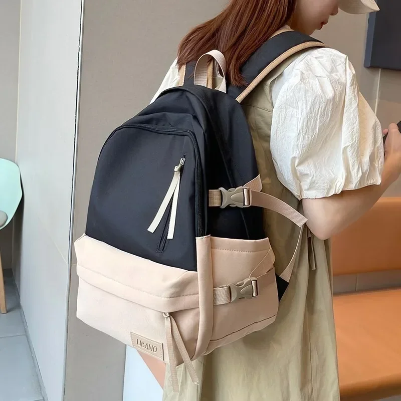 Tas punggung perjalanan wanita, ransel ransel berpergian warna cocok untuk perempuan Mochila nilon wanita