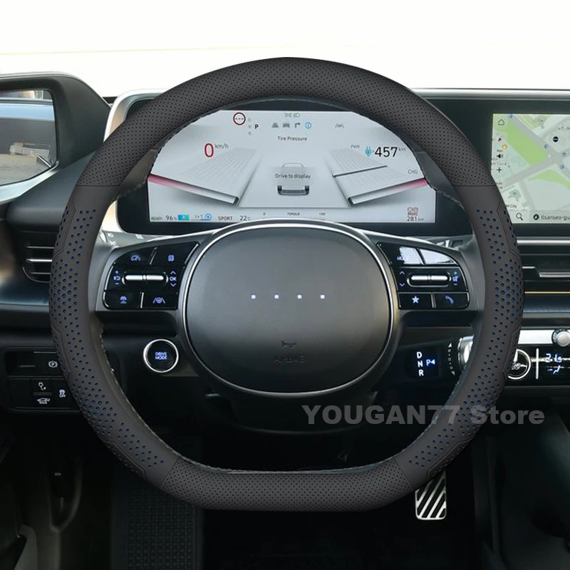 Leather Car Steering Wheel Cover For Hyundai Ioniq 6 2024 2025 Ultra Thin Auto Steering Wheel Hyundai Ioniq 6 Accessories