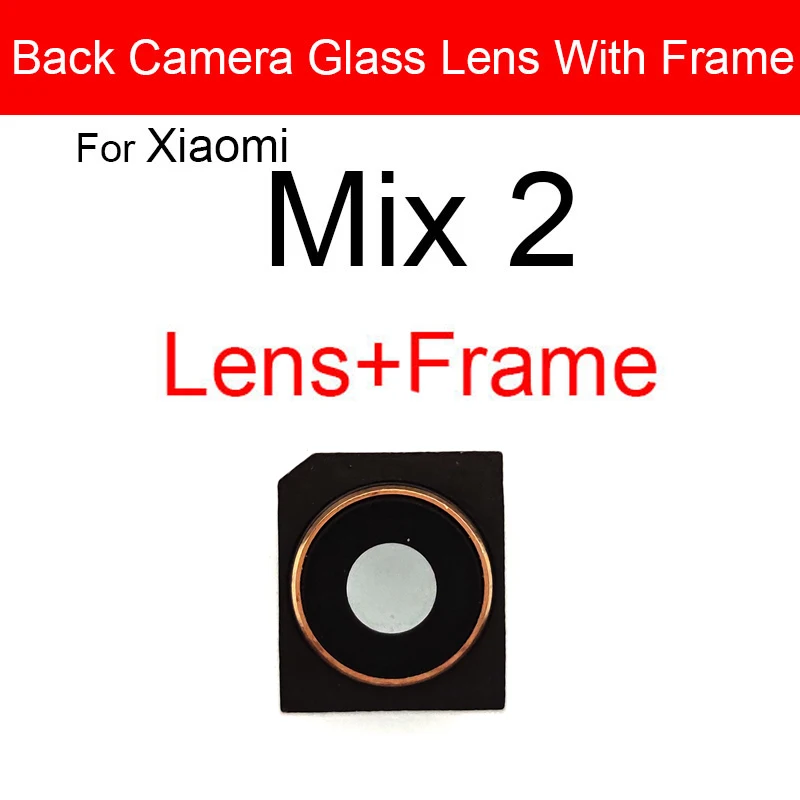 Camera Lens Glass Back Cover With Metal Frame Holder For Xiaomi Mi Mix 2 2S 3 Main Camera Glass Lens Frame Replacement Parts