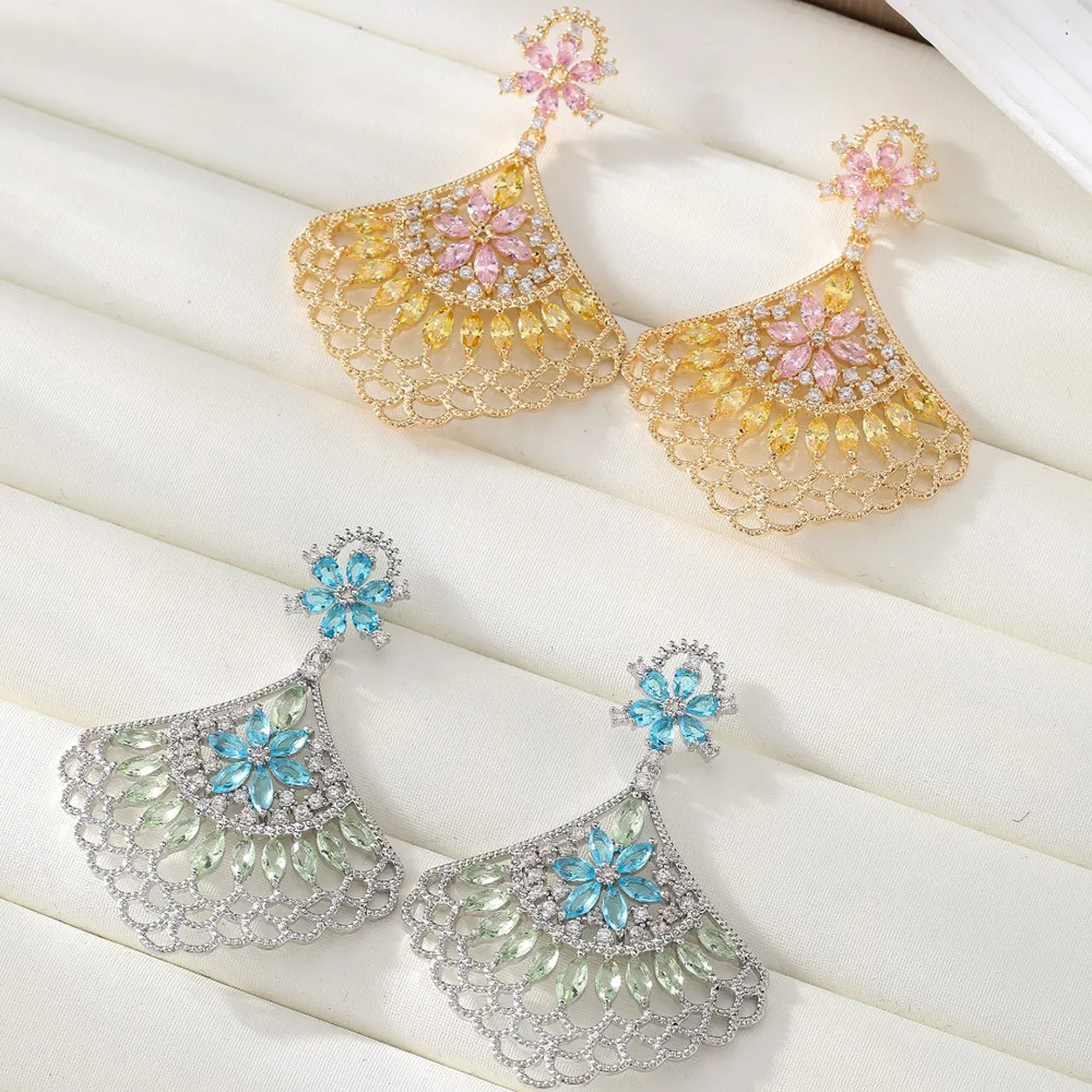 

Missvikki High Quality TQ Luxury Blue Pendant Earring For Women Wedding Engagement Party Daily Jewelry Trendy Lover Gift