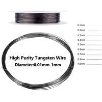 1pcs Pure Tungsten Wire 0.01mm-0.1mm Tungsten Line Electrical Heating Electrode Wire Length 1/2/5m