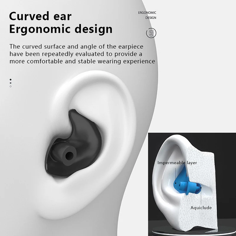 1Pair Durable Earplugs Classic Delicate Texture Waterproof Soft Earplugs Silicone  Ear Plugs Swimming Accessories