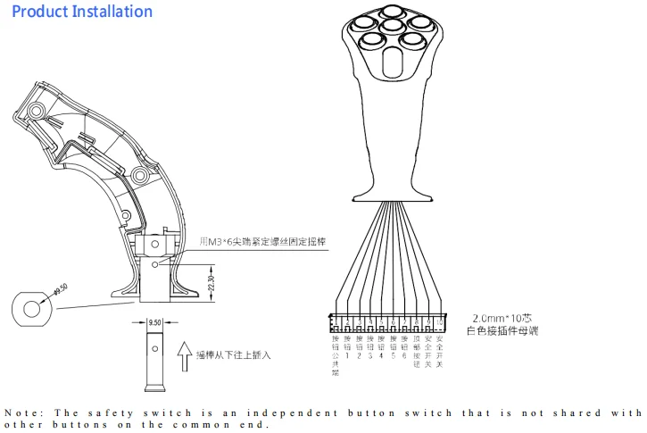 

Профессиональная поставка серии SS, промышленные джойстики с кончиками пальцев для тяжелого оборудования, ручка джойстика для работы