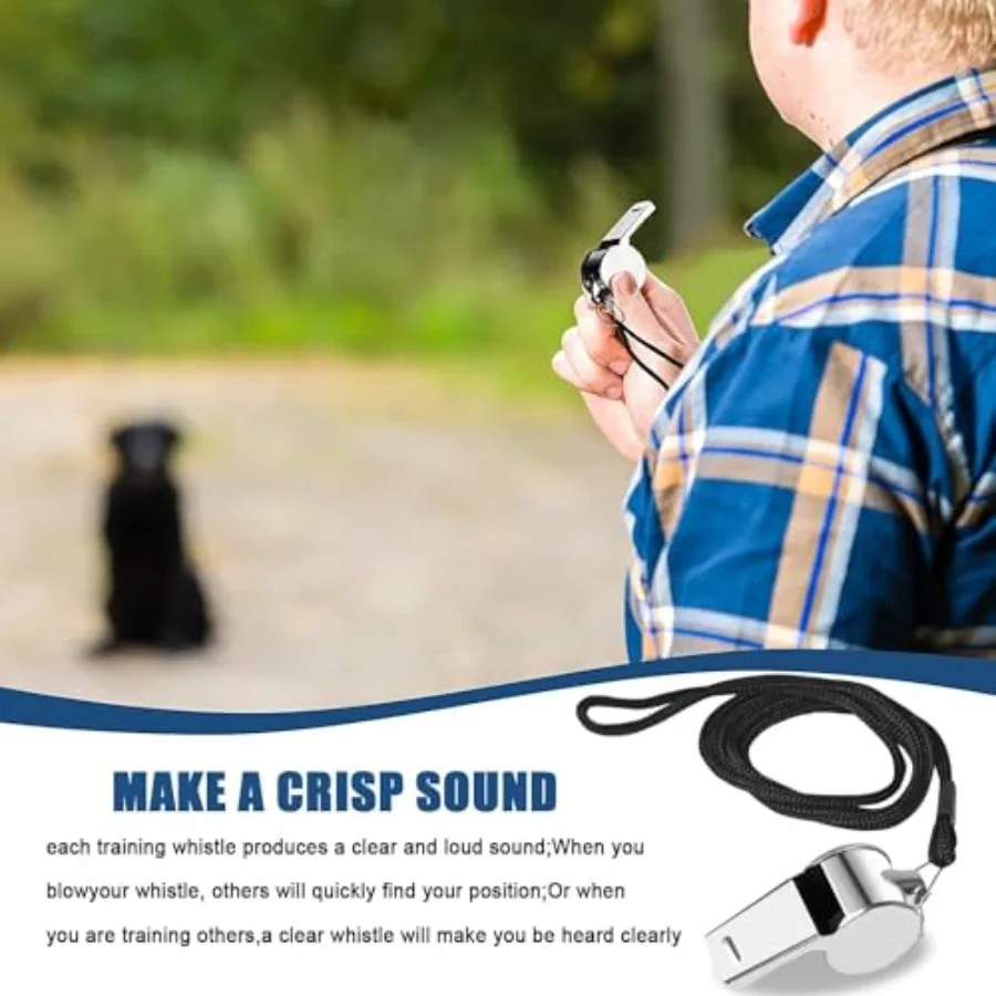 3 Pcs WhistleStainless Steel Sports Whistle with Lanyard Stainless Steel Metal Whistle for Training Outdoor Camping Coaching Hi
