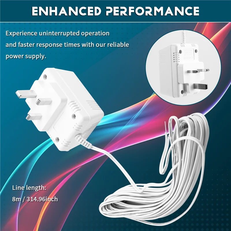 -B15B 24V Doorbell Transformer Adapter  For Video Doorbells Enhanced Performance & Easy Installation UK Plug