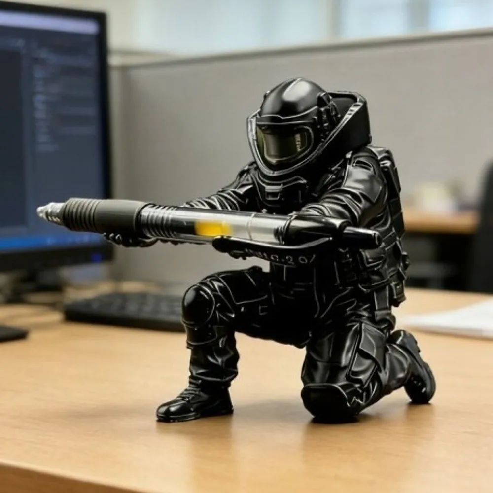 Multi-functional 3D Printed Disposal Unit Pen Holder Funny Plastic Warrior Pen Holder Unique Gift Desk Organizer Office Desk