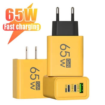 65W GaN şarj USB C PD tipi C hızlı şarj cep telefonu hızlı şarj duvar adaptörü iPhone 16 için Xiaomi 14 Huawei 60 taşınabilir