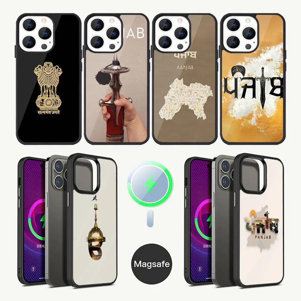 

Painting Punjab Map Phone Case For iPhone 17,16,15,14,13,12,11,Plus,Pro,Max Mini Magsafe Magnetic Wireless Charging