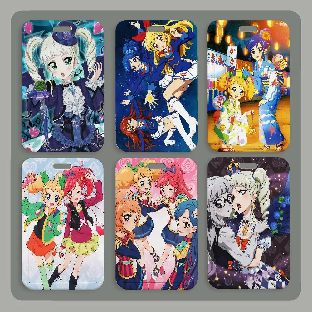 

Hot Anime Aikatsu Cute Girl Idol ID Card Holder Neck Strap Pendant Door Badge Holder Lanyards Keychain Work Credential Case Gift