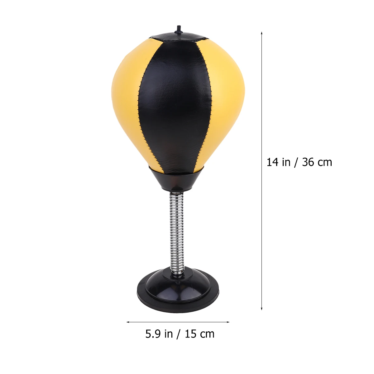

1pc Desktop Small Suction Cup Boxing Ball Stress Relief Mini Ball for Home or Office (Yellow and Black Boxing Ball+Red Inflator)