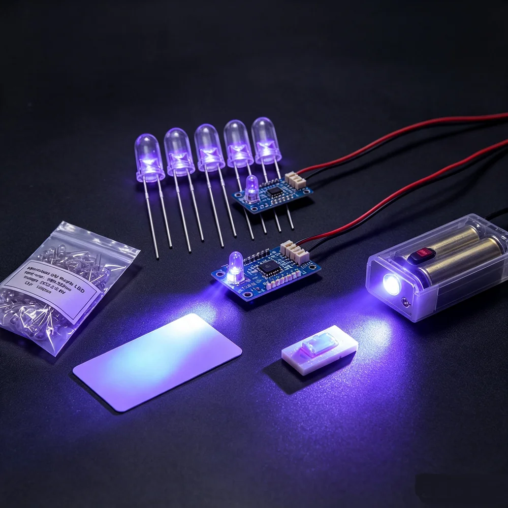 5mm 380nm LED lamp Purple Ultra Violet Ultra 380-385nm UV LED Diode Light Emitting Lamp DC3.2-3.6V 20mA Round Water Clear Lens