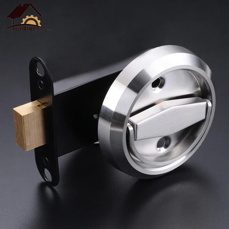 Stainless Steel 304 Lock Recessed Invisible Handle Safety Hidden Door Locks Cabinet Pull Fire Proof Single-sided Locker