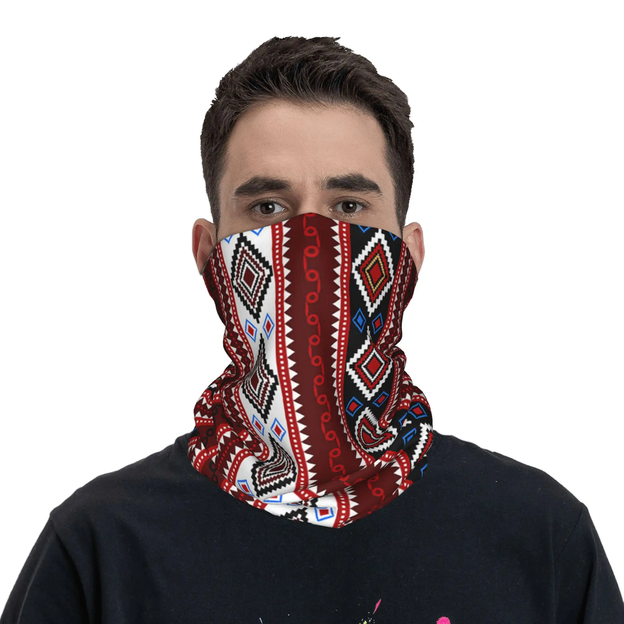 African Tribal Black Month Stripes Print Bandana Neck Gaiter Printed Mask Scarf Warm Face Mask Outdoor Sports For Men Women