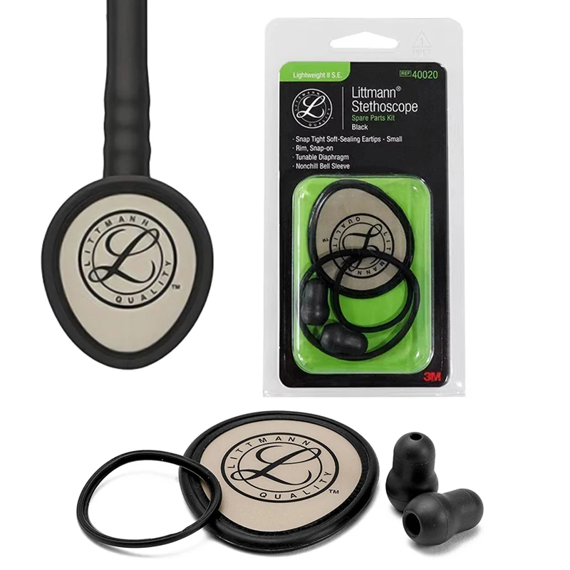 

Medical Stethoscope Spare Parts Replacement Accessories Tunable Diaphragm Rim Assembly Kit 40020 Black for Littmann Lightweight