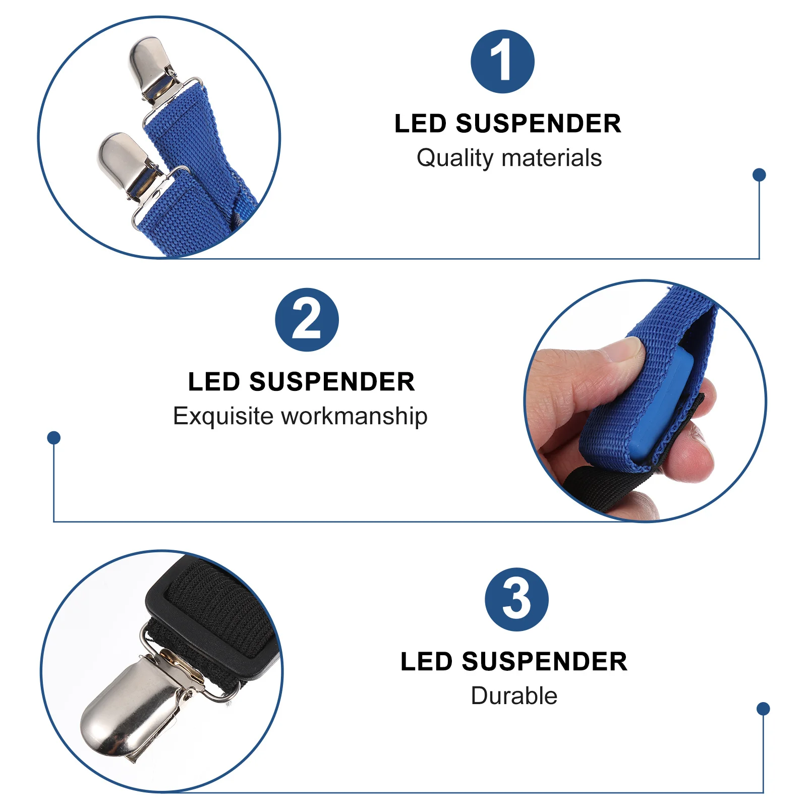 

1 шт., светодиодные подтяжки, регулируемый светящийся ремень для ночного бега, езды на велосипеде, прогулок, вечеринки, косплей, светящийся костюм на Хэллоуин