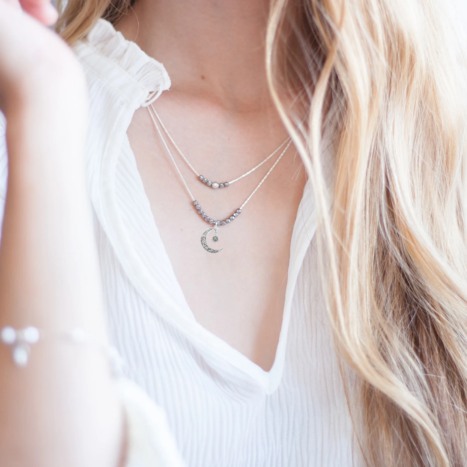 

10 Pcs Moon Sun Pendant and Necklace Decorate Lightweight Jewelry Charms Alloy for Necklaces