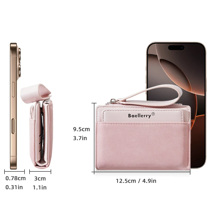 New Women's Short Wallets High Quality Simple Frosting Card Holder Big Capacity Zipper Female Coin Purses Money Clips For Girls