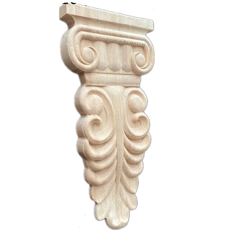 13-24cm Rubber Wood Stigma European Furniture Accessories Solid Wood Fireplace Cabinet Vertical Flower Roman Column Decoration