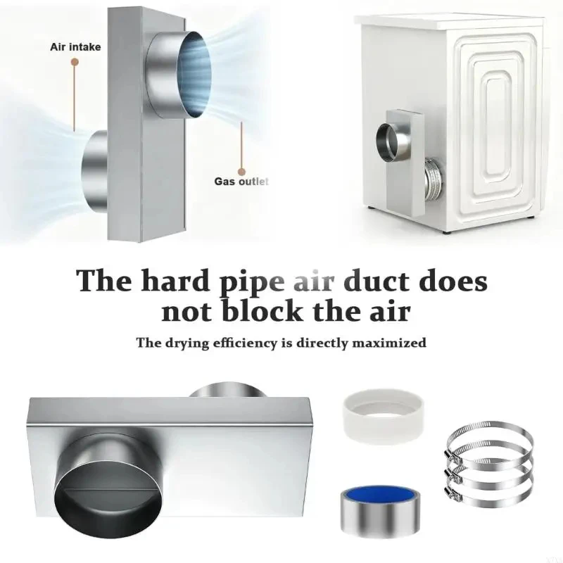 Telescoping Dryer Vent Connector Kit, Adjustable Flexible Duct Adapter, Easy to Install Exhaust Accessory for Home Laundry Room