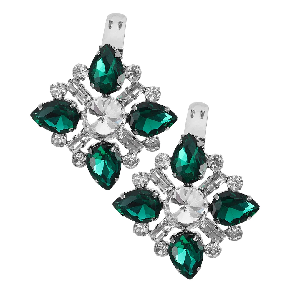 

2 Pcs High Heels Buckles Removable Rhinestone Shoe Clips Material Elegant Rhinestones Decorative Accessories Miss Decorations