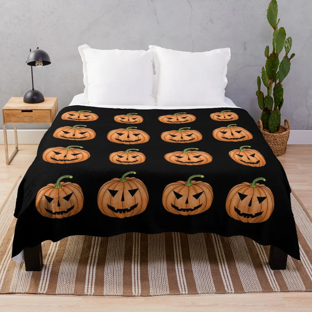 

Spooky pumpkins for Halloween Throw Blanket Sofas Tourist Thermal Hairy Blankets