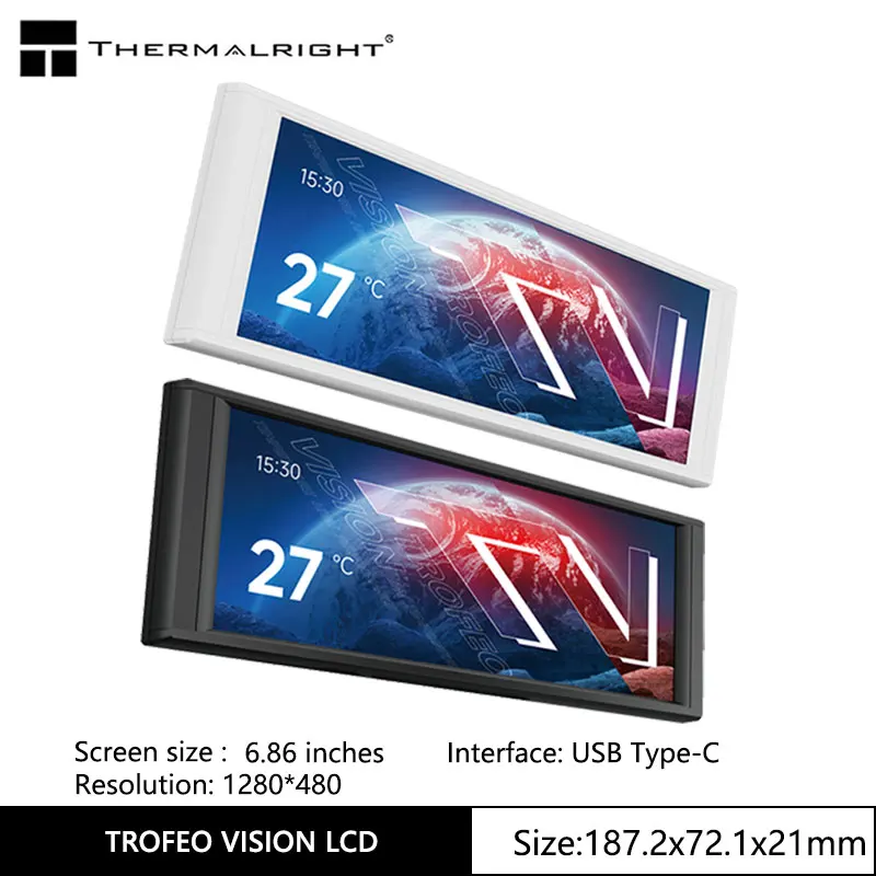 

Полноцветный ЖК-экран Thermalright TROFEO VISION IPS, 6,86 дюйма/магнитное разрешение/1280*480/экран USB Type-Cport