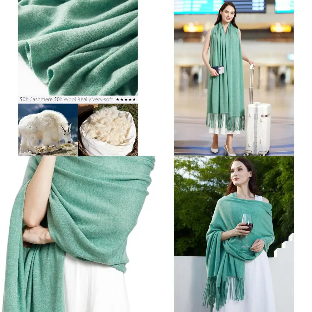 

Шаль пашмины с кисточками из кашемира, 87x28, женский дорожный палантин