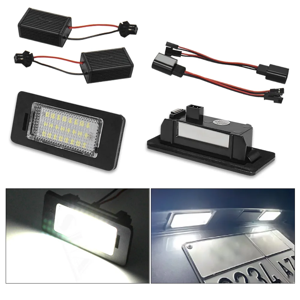 

2PCS LED License Plate Lights For Audi A1 S1 A4 S4 A5 S5 A6 S6 A7 TT 2007-2025 Tail Lights License Plate Lights Car Accessories
