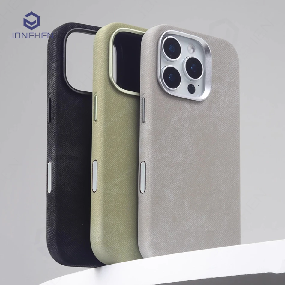 

Роскошные матовые замшевые кожаные чехлы Magsafe для iPhone 15 14 Plus 13 12 16 17 Pro Max 16E, магнитная противоударная крышка из сплава с объективом