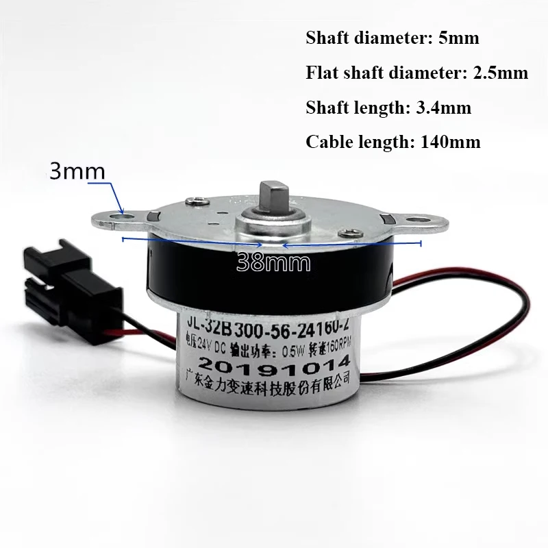 

JL-32B300 Mini 300 Gear Motor DC 6V 12V 24V 160RPM Slow Speed Large Torque Micro 32mm Full Metal Gearbox Gear Reduction Motor