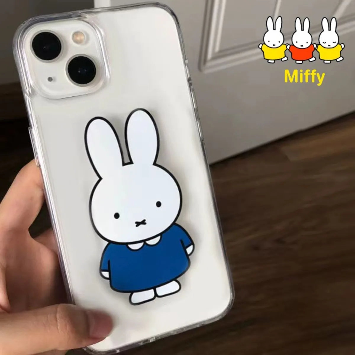Kawaii Miffy Rabbit Cute Ins Style Blue Dress Phone Case Phone13 14pro Soft Case 11 Suitable for 12/15/16promax Female