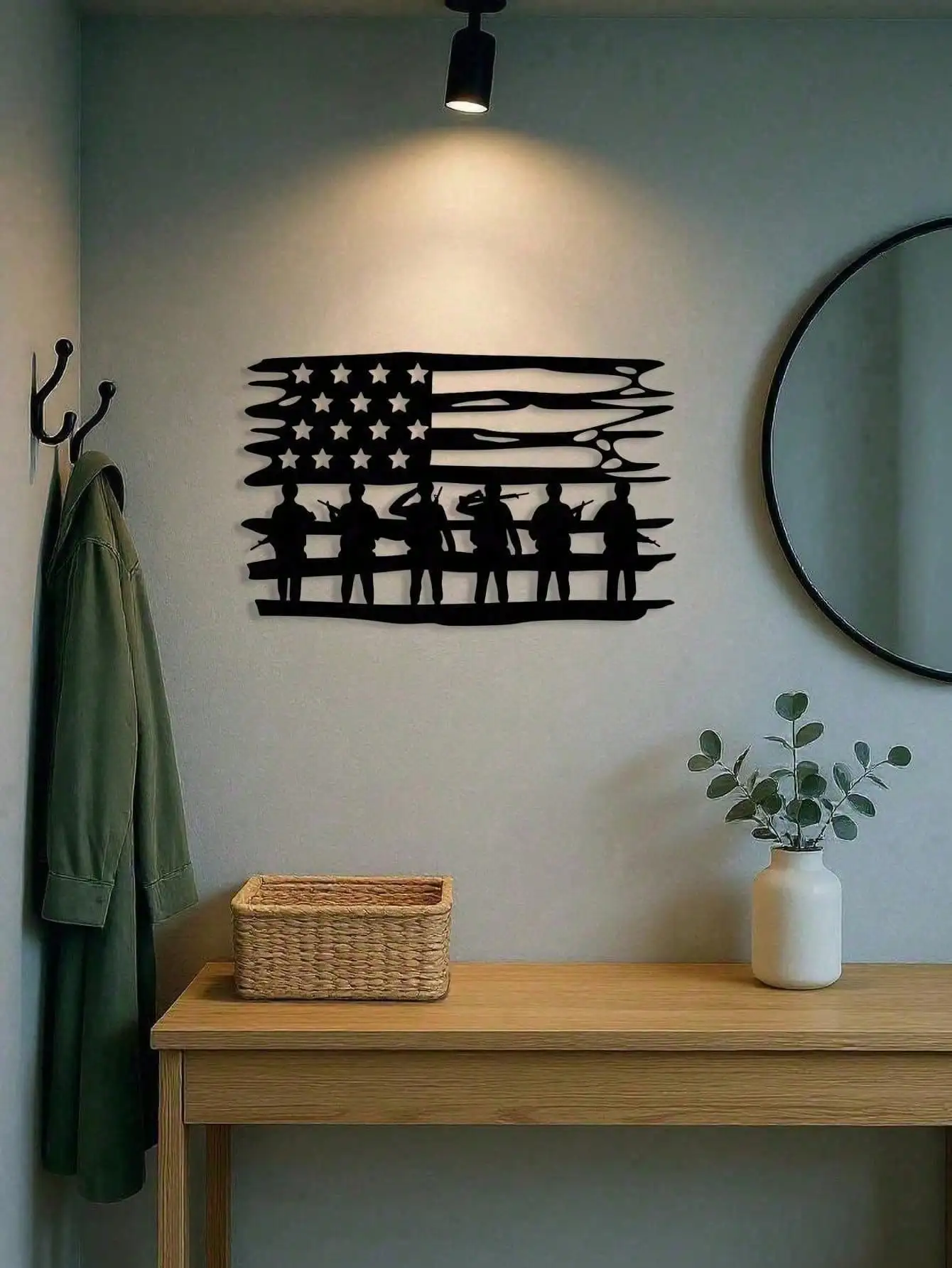 ArtLife Vintage American Flag Metal Wall Art Rustic USA Patriotic Decor for Porch Front Door Living Room