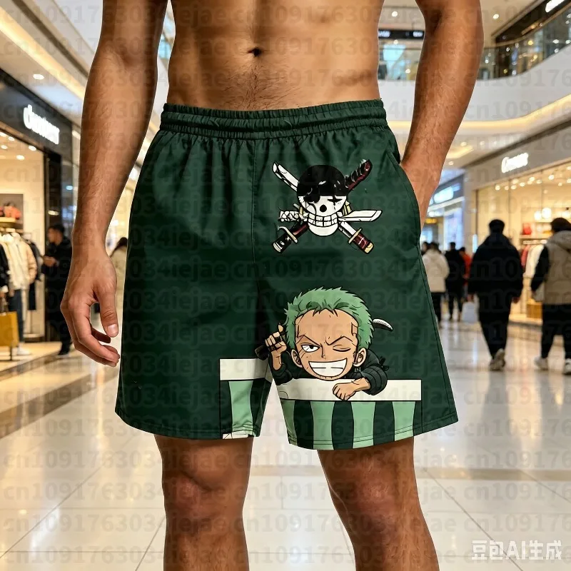 One Piece 3D Print Shorts Shanks Sanji Nami Casual Beach Board Shorts Anime Inspired Swim Trunks Streetwear Fans Summer Pants