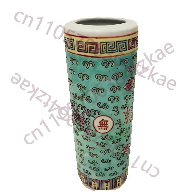

Цилиндрическая ваза с синим фоном и узором, коллекция старинного китайского фарфора, вечная декоративная художественная посуда