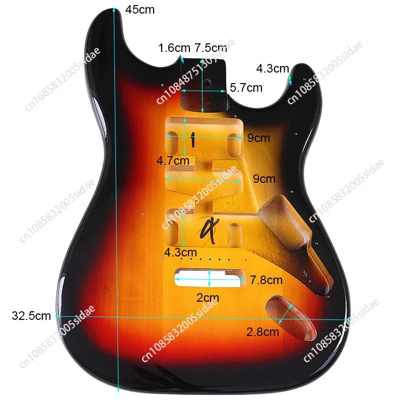 

Sunset color bright light guitar body single shake guitar modified musical instrument accessories DIY electric guitar body