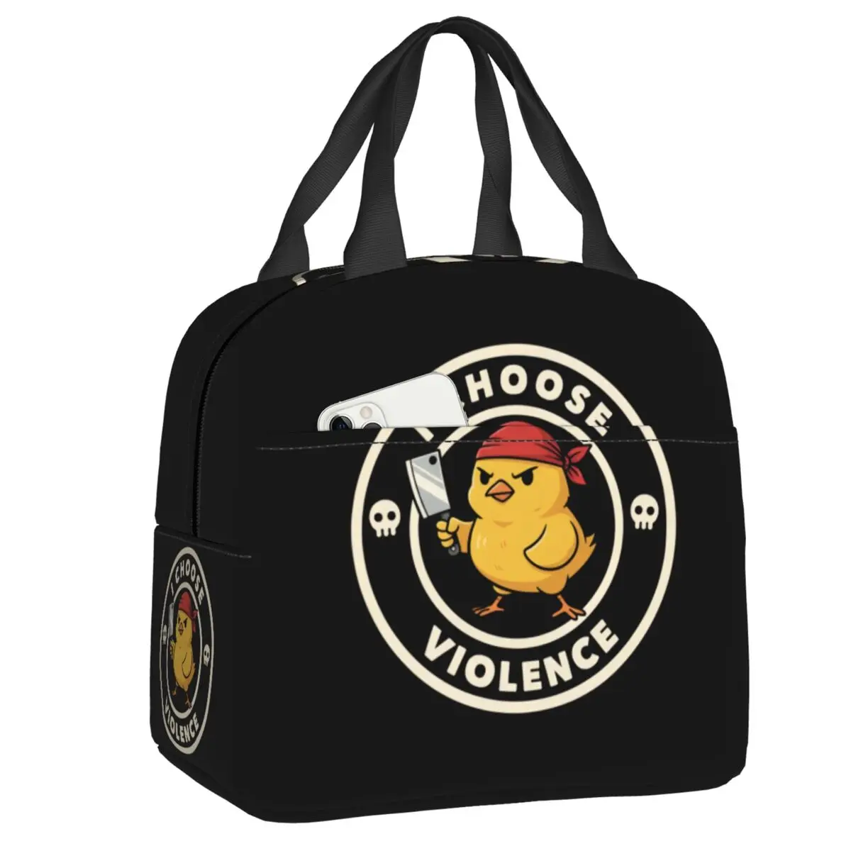 

Термосумка-холодильник для ланча с забавным принтом «Я выбираю насилие» для пикника на природе, водонепроницаемая, для женщин и детей