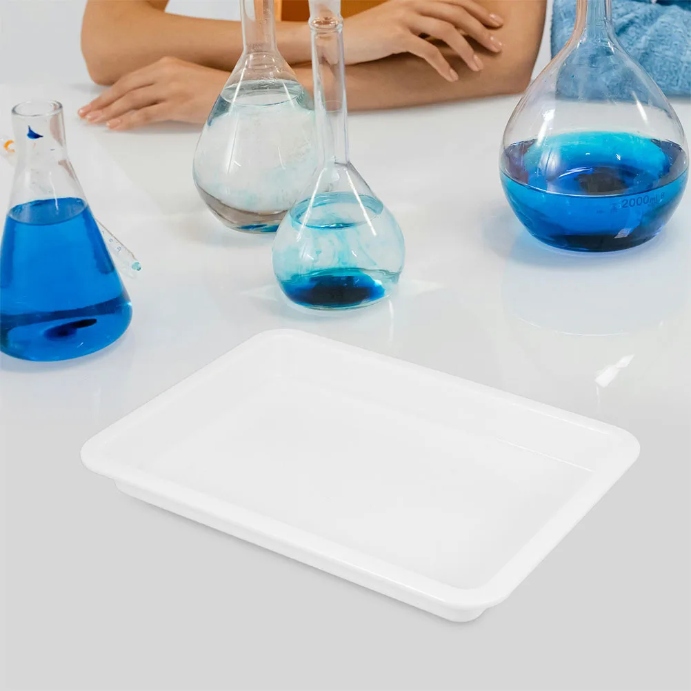 4 pçs bandejas de laboratório ácido alcaloide resistente à prova de vazamento à prova de derramamento durável amostra de laboratório bandeja de experimento químico bandeja de laboratório