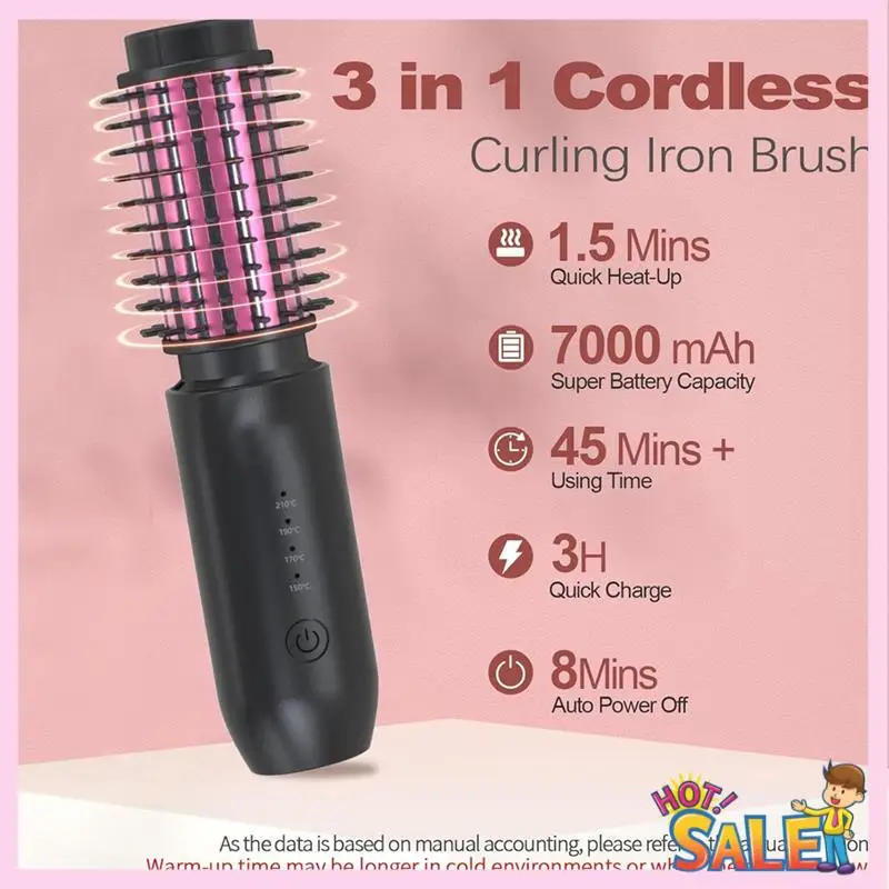 

A88X Аккумуляторная щипцы для завивки волос Беспроводная щипцы для завивки волос Аккумуляторная беспроводная щипцы для завивки волос Черный