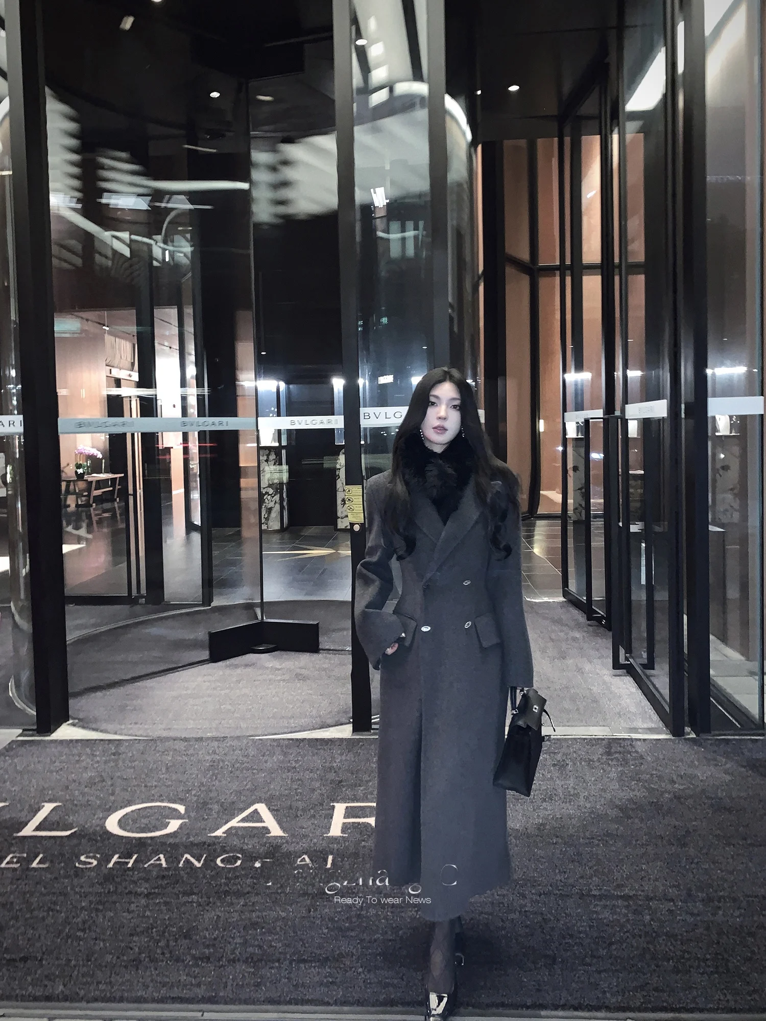 

Двустороннее шерстяное пальто Ele ey, длинное, женское, для повседневной носки, в корейском стиле, утепленное, зимняя верхняя одежда с подплечниками