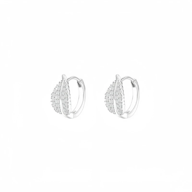 Compact Exquisite Leaf Shaped Silver Earrings Women Featuring Unique Fashionable Design Subtle Refined Style for Women