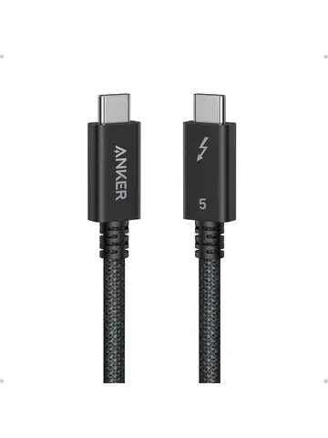 Кабель Anker Prime Thunderbolt 5, 3,3 фута, USB-C - USB-C, зарядка 240 Вт, передача данных 80 Гбит/с, полнодополнительная ширина полосы пропускания до 120 Гбит/с
