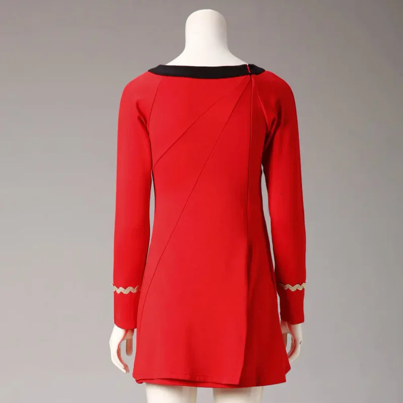 High Quality Startreks Female Uniform Dress Duty TOS Cosplay Costume ST Costume Red Blue Halloween party