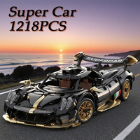 1218PCS 1:14 Scale Sports Racing Car Building Blocks Sets Assembly Super Car Model Bricks Desktop Ornaments Gifts For Adult Boys