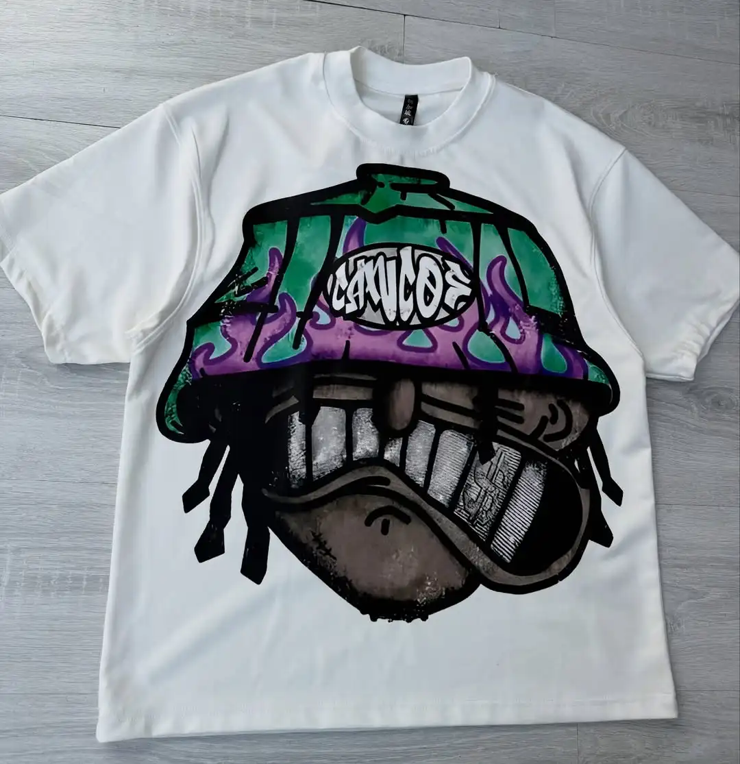 Y2k Harajuku streetwear uomo e donna moda a maniche corte nuova camicia di design con stampa cartoon retrò hip-hop tendenza T-shirt oversize