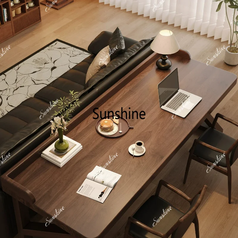 Solid wood desk, bedroom double computer table, long desk at the end of the bed